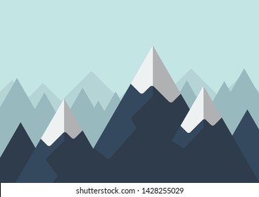 Mountain in flat style. Vector illustration