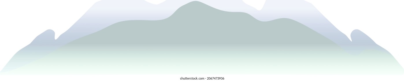 Mountain in flHigh gray - blue mountain in flat vector style on white background.at vector style on a white background. Vector illustration