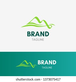 Mountain Flow Logo template element symbol in nature color