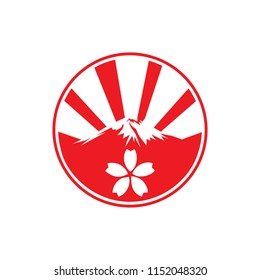 mountain and flower japan logo