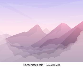 Mountain foggy landscape