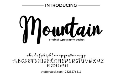 Mountain Font Stylish brush painted an uppercase vector letters, alphabet, typeface