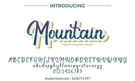 Mountain Font Stylish brush painted an uppercase vector letters, alphabet, typeface