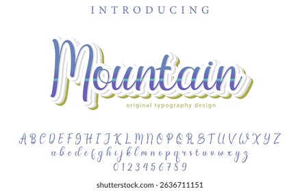 Mountain Font Stylish brush painted an uppercase vector letters, alphabet, typeface