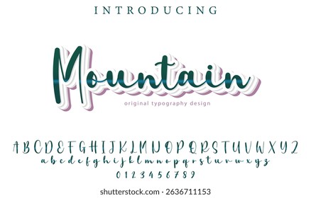 Mountain Font Stylish brush painted an uppercase vector letters, alphabet, typeface