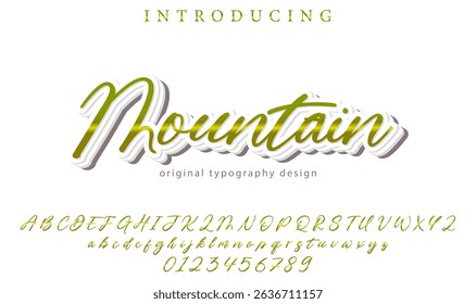 Mountain Font Stylish brush painted an uppercase vector letters, alphabet, typeface