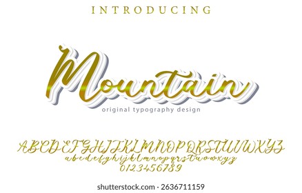 Mountain Font Stylish brush painted an uppercase vector letters, alphabet, typeface