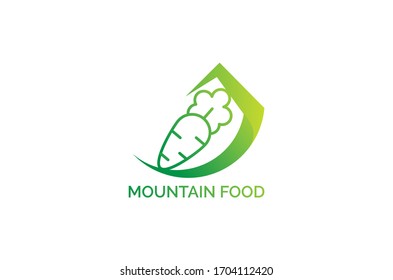 diseño del logotipo de los alimentos de montaña plantilla vectorial