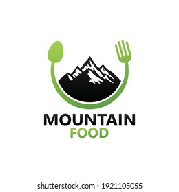 Diseño de la plantilla del logotipo de los alimentos de montaña