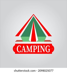 mountain forest camping and adventure logo
