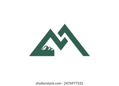 mountain and forest design illustration with a modern concept