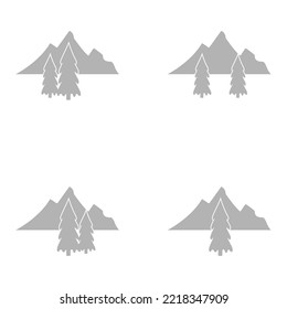 mountain and forest icon, vector illustration