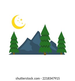 mountain and forest icon, vector illustration