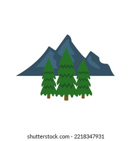 mountain and forest icon, vector illustration