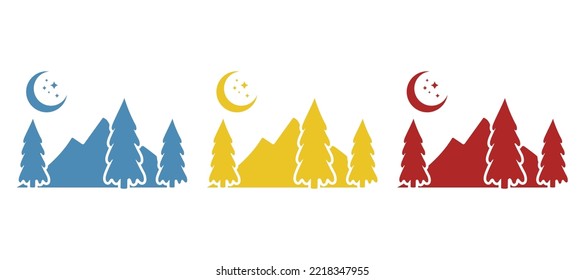 mountain and forest icon, vector illustration