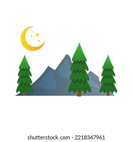 mountain and forest icon, vector illustration