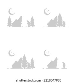 mountain and forest icon, vector illustration