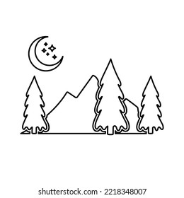 mountain and forest icon, vector illustration
