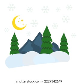 mountain and forest icon, vector illustration
