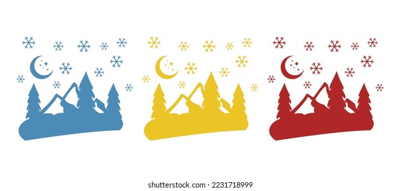 mountain and forest icon, vector illustration