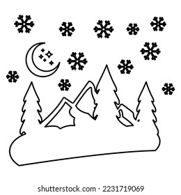 mountain and forest icon, vector illustration
