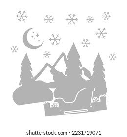 icono de montaña y bosque, ilustración vectorial