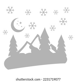 mountain and forest icon, vector illustration