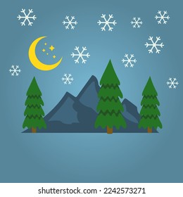 mountain and forest icon, vector illustration