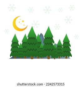 mountain and forest icon, vector illustration