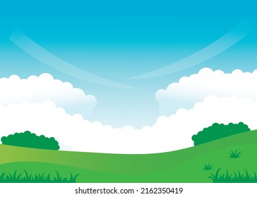 Mountain forest layout design. Banner with natural elements. Artistic landscape template. Illustration of natural landscape. Natural landscape background. Vector illustration of a meadow.