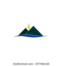 Mountain and forest logo design