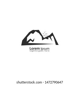 Mountain and forest logo template design. Vector illustration