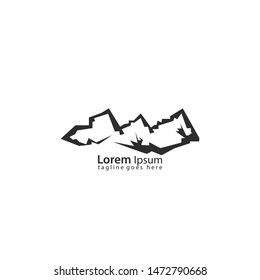 Mountain and forest logo template design. Vector illustration