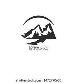Mountain and forest logo template design. Vector illustration