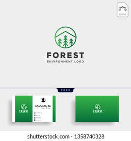 mountain forest nature badge line simple logo template vector illustration icon element