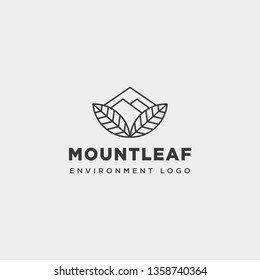 mountain forest nature badge line simple logo template vector illustration icon element
