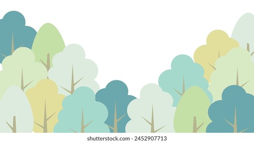 Mountain and forest rich nature background illustration material