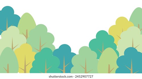 Mountain and forest rich nature background illustration material