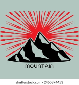 Mountain frame art logo vector graphic line art illustration abstract on background, sticker logo adventure badge 
