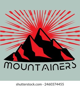 Mountain frame art logo vector graphic line art illustration abstract on background, sticker logo adventure badge 
