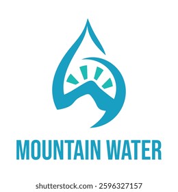 mountain fresh water drink flat minimalist logo design