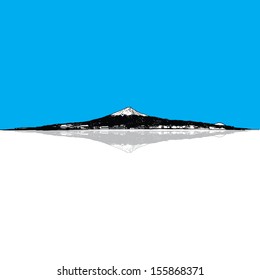 mountain Fuji Japan Hand Drawn