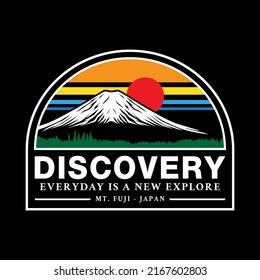 Mountain fuji japan illustration, outdoor adventure. Vector graphic for t-shirt, poster, sticker, banner and other uses.
