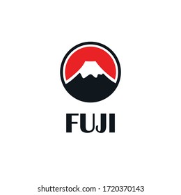 Mountain Fuji Japan, Mountains Logo Emblem Vector Illustration.