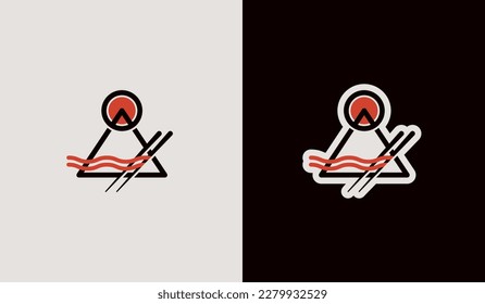 Mountain Fuji Ramen Logo. Universal creative premium symbol. Vector sign icon logo template. Vector illustration