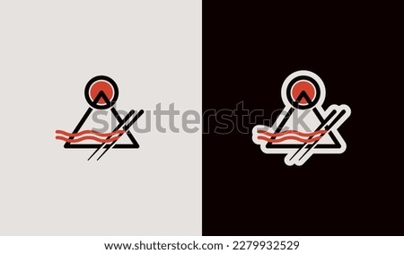 Mountain Fuji Ramen Logo. Universal creative premium symbol. Vector sign icon logo template. Vector illustration