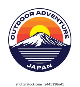 Mountain Fuji vector illustration logo, perfect for t shirt design