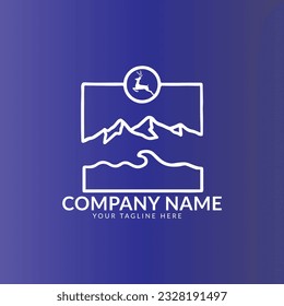 Mountain galley logo design with dear icon