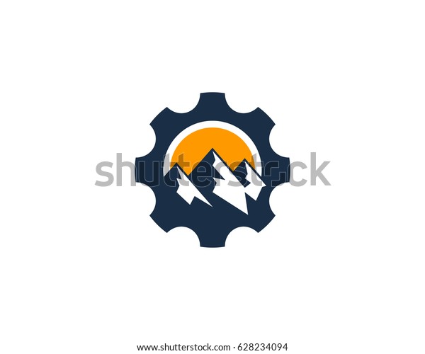 Mountain Gear Icon Logo\
Design Element