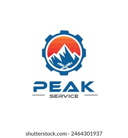 Mountain Gear Logo Design Emblem Badge Icon Symbol Adventure Hiking Outdoor